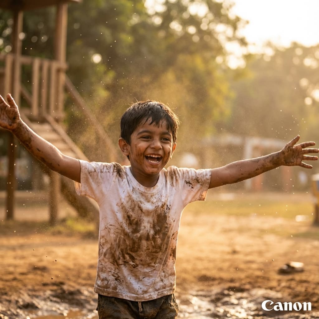 Kids playing in mud